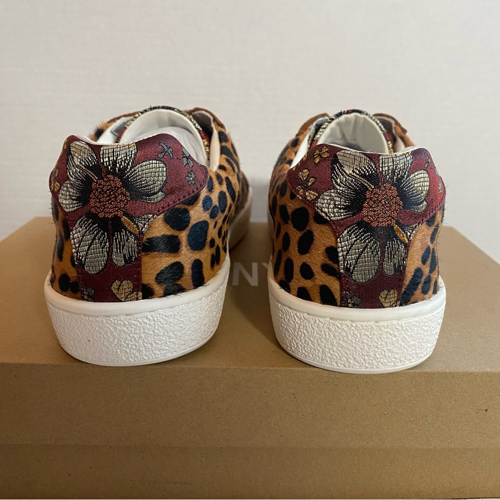 NEW JOHNNY WAS Leopard Print Calf Hair & Floral Sneakers Tennis Shoes | Size 6 - Picture 7 of 14